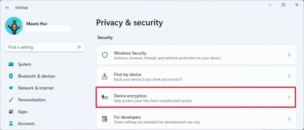 open-device-encryption-settings