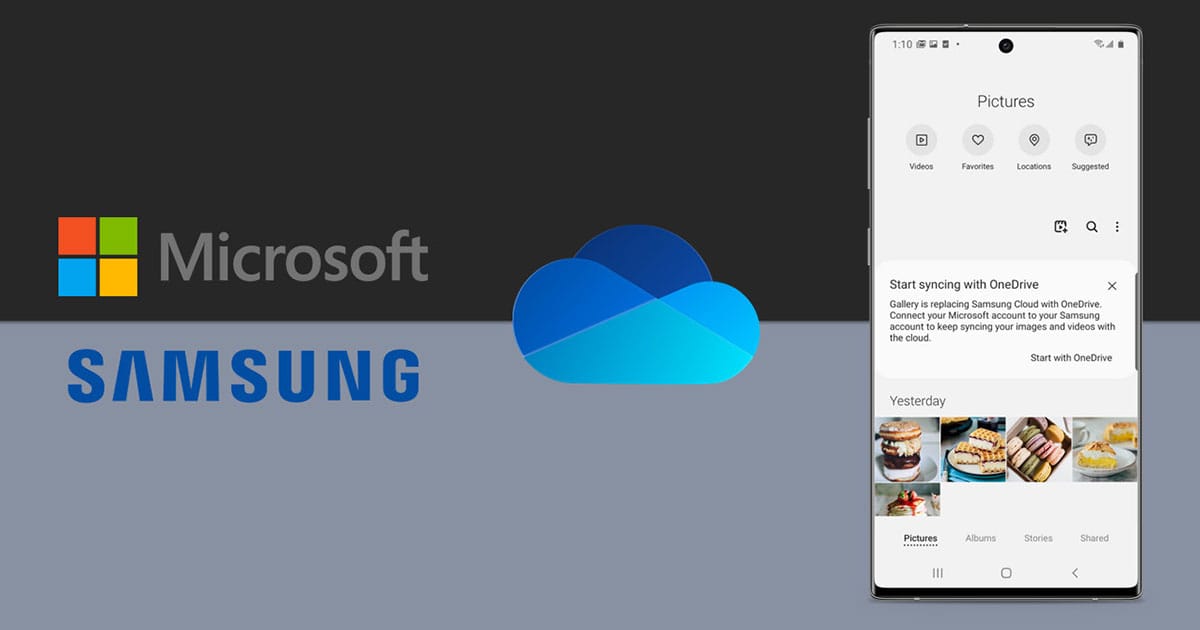 තම දුරකතන වල  drive storage සඳහා Samsung cloud වෙනුවට OneDrive භාවිතා කිරීමට Samsung සමාගම කටයුතු කරයි