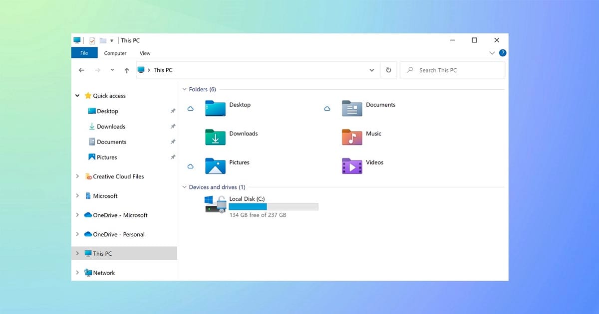 Windows 10 File Explorer icons අලුත් වෙයි
