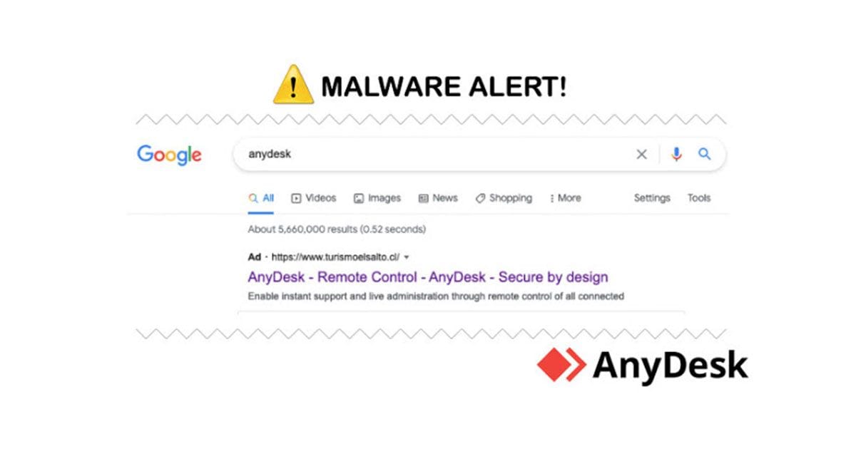 Google Ads හරහා Trojan එකක් ඇතුලත් AnyDeskහි සංස්කරණයක් බෙදා හැරීමක් පිළිබඳ අනාවරණය කරගනී