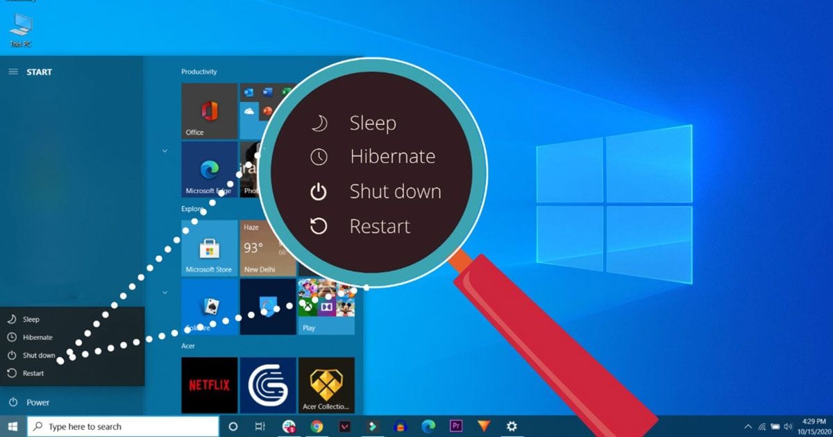 Windows 10 Hibernate කරන්නේ කොහොමද?