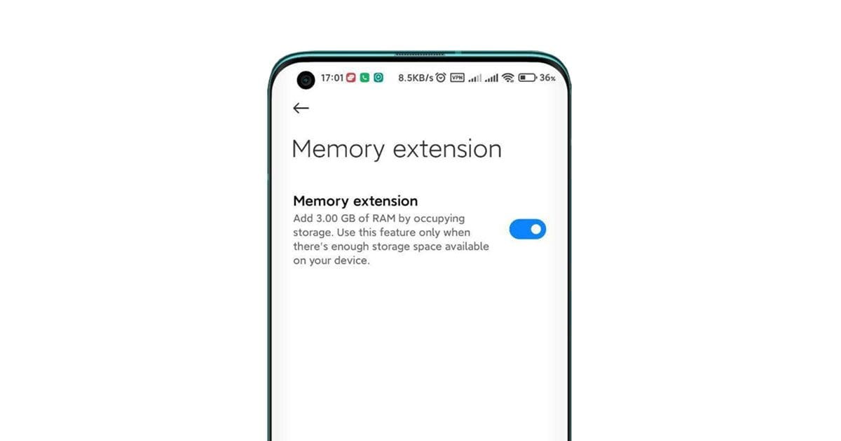 MIUI 12.5 Enhanced update එකත් එක්ක කරලියට ආපු ජංගම දුරකතනයේ RAM එක වැඩි කරන Memory Extension