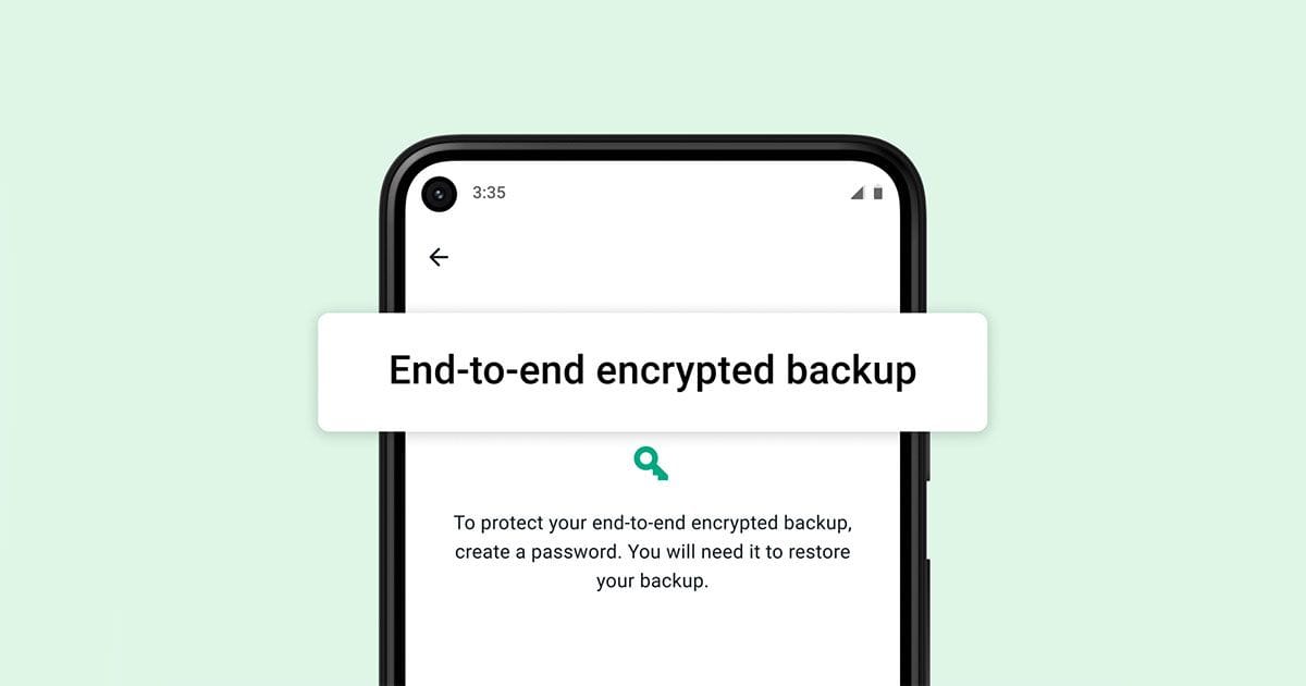 WhatsApp backups සඳහා end to end encryption පහසුකම ලබා දීමට කටයුතු කර​යි