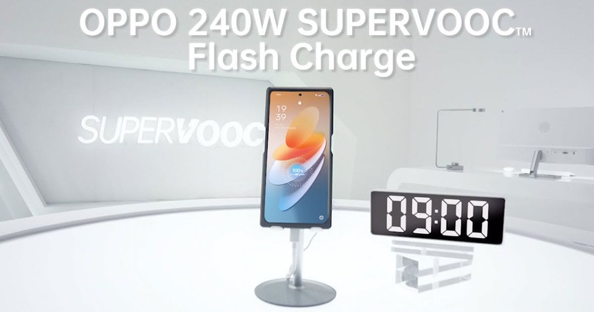 Oppo සමාගම විසින් විනා​ඩි 9කින් බැටරිය 100% charge කරන 240W SuperVOOC Flash Charging තාක්ෂණය හදුන්වා ​දේ