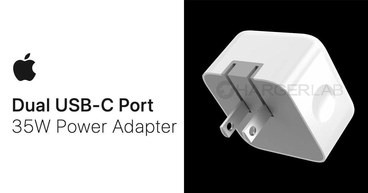 Apple සමාගමේ නවතම 35W Dual USB-C port Power Adapter එකෙහි ඡායාරූප අන්තර්ජාලයට නිකුත් ​වේ