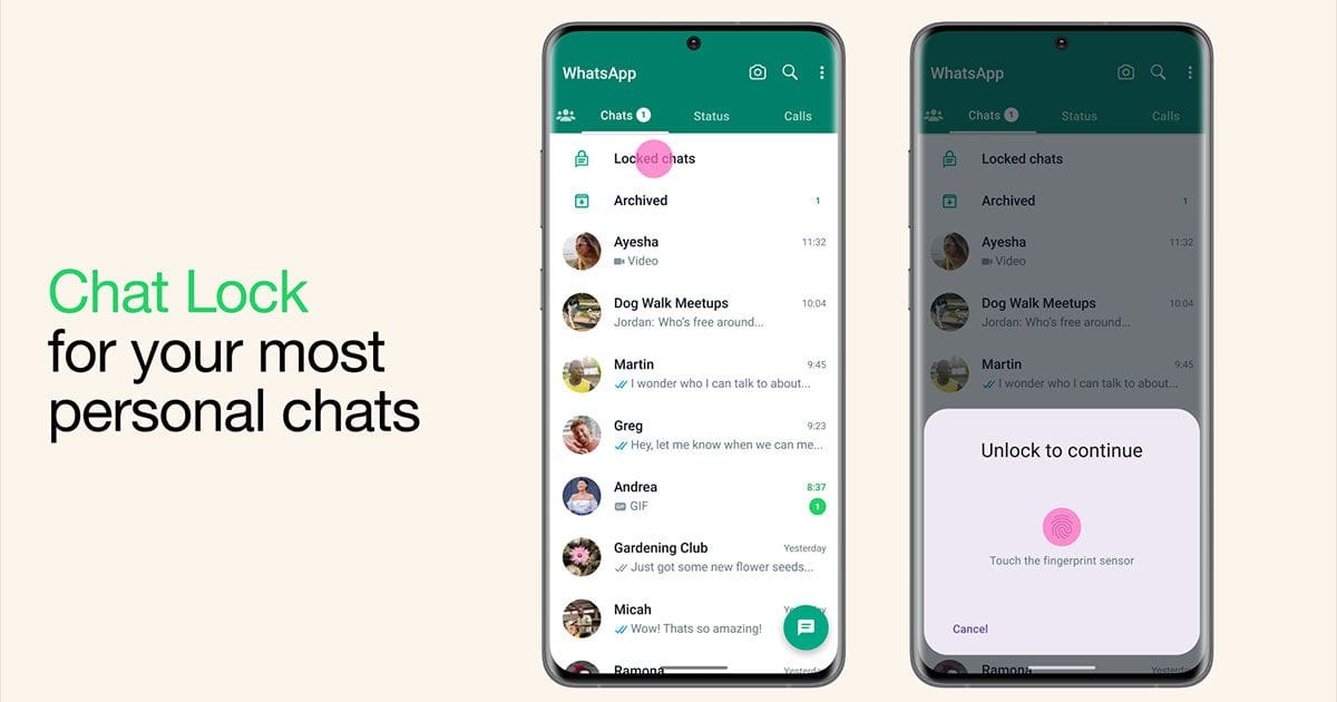 WhatsAppහි Chat Lock කිරීමේ පහසුකම නිල වශයෙන් නිකුත් කිරීමට Meta සමාගම කටයුතු කරයි