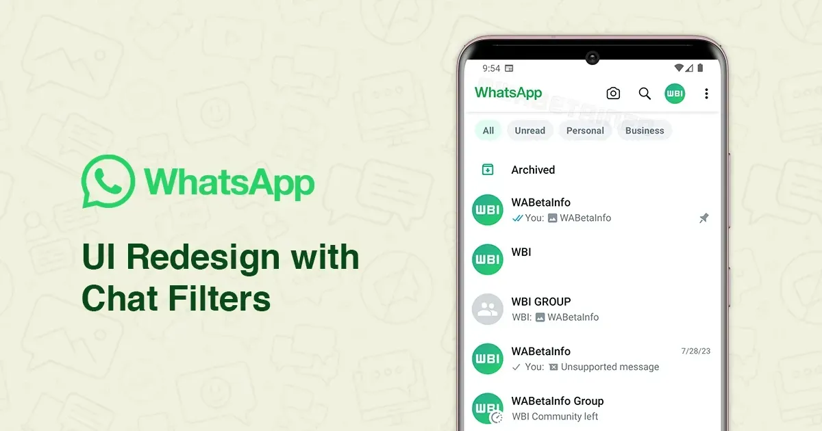 WhatsApp Android App එකෙහි UI එක Redesign කිරීමට Meta සමාගම කටයුතු කරයි