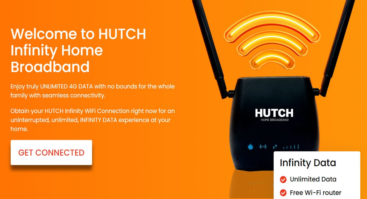 Unlimited Internet සමඟින් හඳුන්වා දෙන Hutch INFINITY Home Broadband