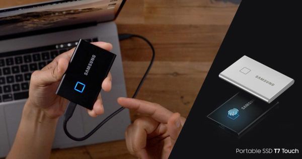 Fingerprint තියන Portable SSD එකක් Samsung T7 Touch